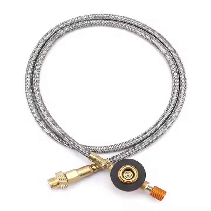 Adaptador De Gas Butano Para Estufa De Camping Accesorios De Cocina Al Aire Libre Conector De Tubo De Aluminio Para Convertir Estufa Doble - 1