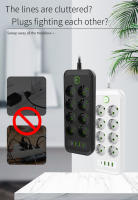 Enchufe Multifuncional Con USB Y Protección Contra Sobretensiones 2M Cable De Extensión Enchufe AC De EU Tipo De Conector Protección Contra Sobrecorriente Para Hogar Y Oficina - details 6
