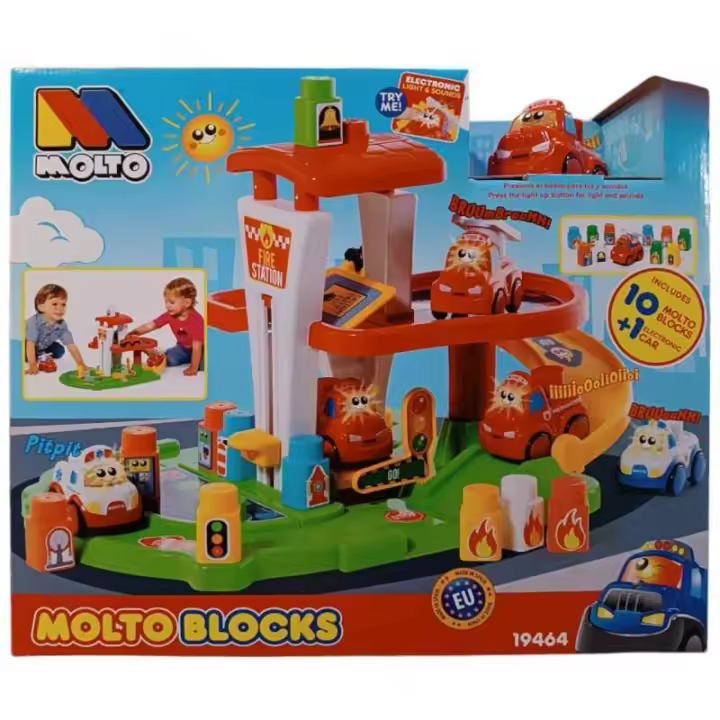 Estación de Bomberos Infantil con Coche Electrónico Molto - 1