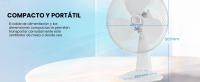 MIDEA Ventilador de Mesa Silencioso de 3 Velocidades - Ventilador Pequeño 40 cm con Oscilación 90º y 3 Aspas - Ventiladores Portatil, Potente, Ligero, y Fácil de Transportar - details 2