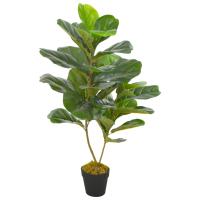 vidaXL Planta Artificial Ficus Verde Maceta Flores Decorativas Plástico Dimensiones 45 cm, 90 cm - details 1