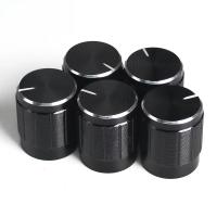 5PCS Perilla De Potenciómetro Negra Control De Volumen Rotativo Con Eje Rayado De 6mm Cúpula De Aleación De Aluminio WH148 15x17mm - details 2