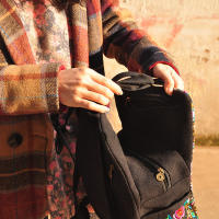 Mochila De Lona Para Mujer Diseño Artístico Vintage Con Bordado Floral Gran Capacidad Para Escuela Y Viajes Bolsa De Hombro - details 7