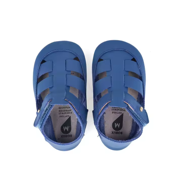 Bobux Soft Sole Tidal Mini Binjau Blue - Zapatos de Suela Blanda para bebés y gateadores con Abertura elástica Extensible - 1