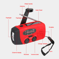 Radio De Emergencia Con Luz De LED Y Crank De Mano 2000mAh AM FM NOAA Solar Tenedor De Emergencias Y Camping Con Cargador De Power Bank - details 14