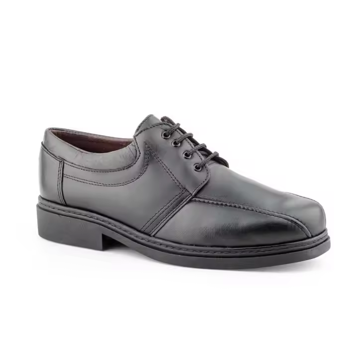 Mº 1111 Negro Hecho en España Zapatos Hombre Piel Negro Cordones Numeración: 38-46 Marca: Ibérico Color: Negro ZAPATO MUY COMODO PARA TRABAJAR DE CAMARERO O TRABAJO CONVENCIONAL CON PIELES MUY SUEAVES Y SUELA MUY COMODA ATADO CON CORDONES - 1