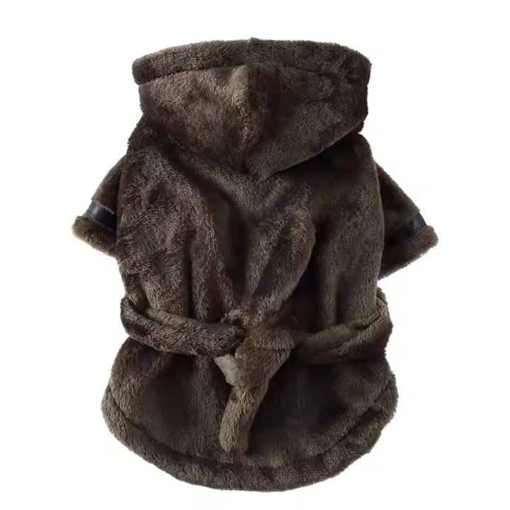 Bata De Baño Para Perros Con Gorro Ropa De Dormir Suave Para Mascotas Calienta Y Seca El Pelaje Ideal Para Perros Y Gatos Pequeños - 1