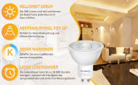 【Pack 12】Bombillas LED GU10 Regulables, Luz Blanca Cálida 3000 K, Bombilla LED GU10 Regulable de 7 W, Reemplazo de Halógeno de 50 W, 500 LM, Ángulo de Haz de 38°, Foco LED Regulable GU10, Paquete de 12 - details 2