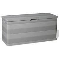 vidaXL Caja de almacenamiento de jardín gris 117x45x56 cm en color Gris claro/Negro - details 0
