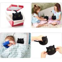 Cojín De Peluche Gato Negro Kawaii Tamaños Pequeño Y Grande Animales De Peluche Suaves Colgante De Gato Ideal Para Regalo De Cumpleaños Para Niños Regalo De San Valentín Y Pascua - details 4