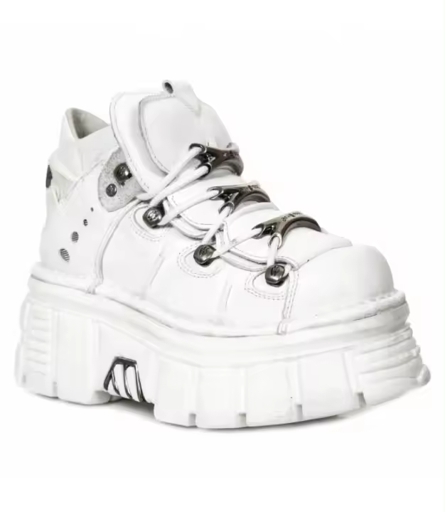 Zapato de Piel New Rock Original Blanco Plataforma  M.106-S53 - 1