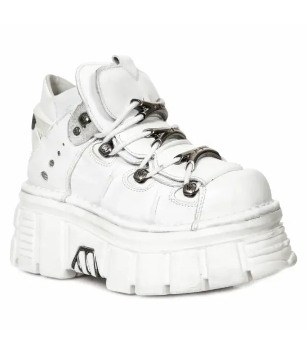 Zapato de Piel New Rock Original Blanco Plataforma  M.106-S53 - 1