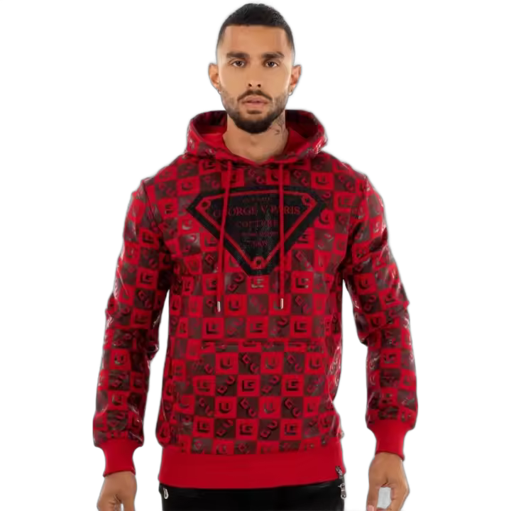 Sudadera Avenue George V Paris Couture Logo Rojo - 1