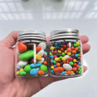 6 Pcs Botellas De Vidrio Pequeñas Con Tapa De Tornillo Plata 60ml Jars Vacíos Transparentes Para DIY Y Artesanía 33x47x60mm - details 5