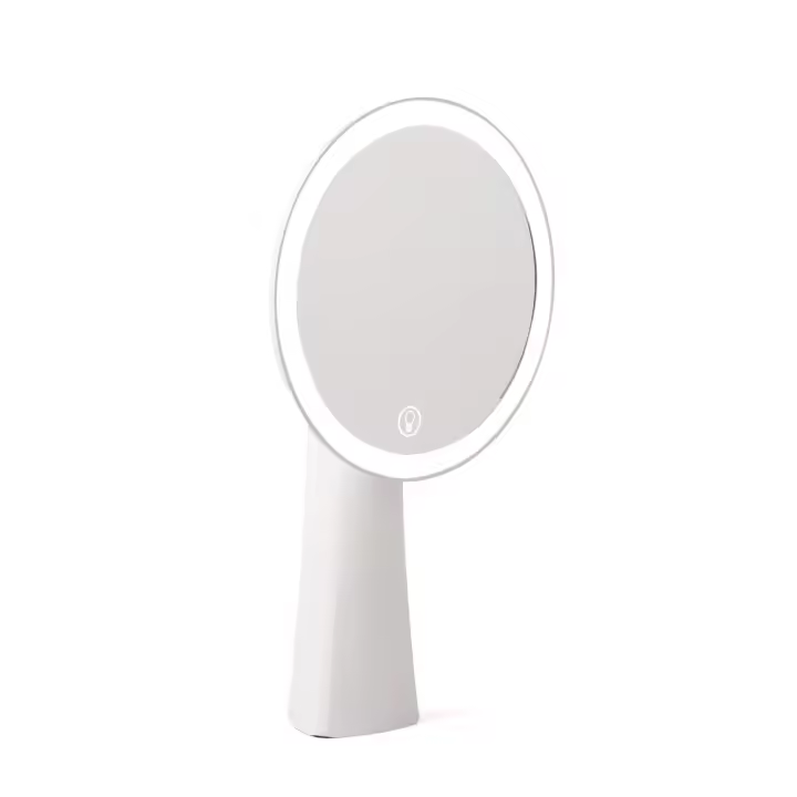 Espejo de Maquillaje LED Portátil con Base para Mesita | 3 Velocidades, Luz Regulable, Ángulo Ajustable y Reflejo Claro | Alimentación por USB y Batería de Litio Recargable | Compacto, Estable y Perfecto para Viajes, Hogar y Uso Diario - 1