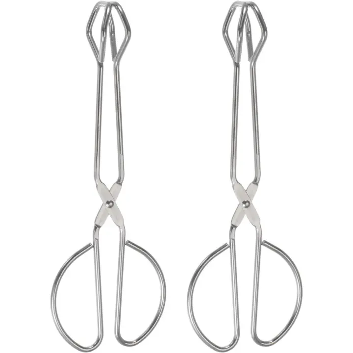 2 pinzas de acero inoxidable de 10 pulgadas para barbacoa, pinzas para cocinar pan y barbacoa - 1