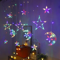 Curtain Garland LED De Estrella Y Luna Para Decoración De Eid Mubarak Y Ramadan 2025 Luz De Cadena Para Eventos Musulmanes Y Fiesta En Casa - details 5