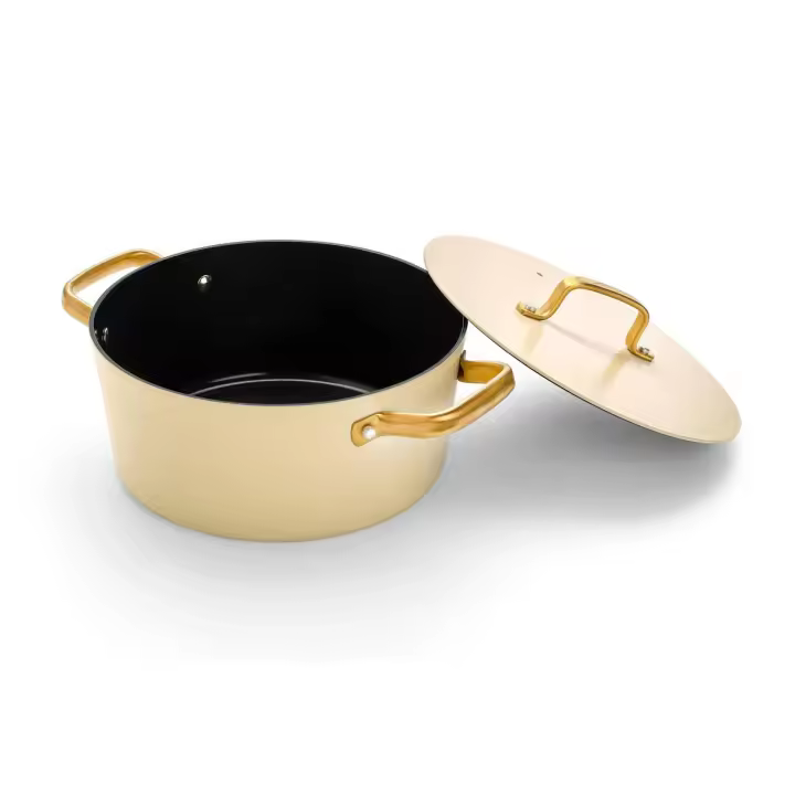 Arcos Serie Samoa Iconic | Cacerola Antiadherente Cerámico 24 cm y 4,3 L | Aluminio Forjado | Apta cualquier cocina | Mango Acero Inoxidable | Color Beige | LIBRE DE (PFOA / PTFE / PFOS) - 1