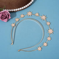 Diadema De Estrella Barroca Brillante Para Mujeres Con Doble Capa Y Hexagrama Accesorio De Boda Hecho a Mano Anillo De Pelo Delgado - details 3