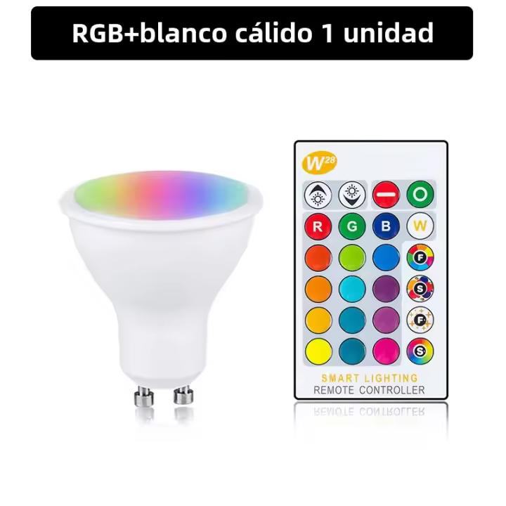 Bombilla LED RGB GU10 10W Control Remoto Luz De Spot Colorida Dimmer Para Decoración De Sala De Estar Y Dormitorio Vida Media 50000h - 1