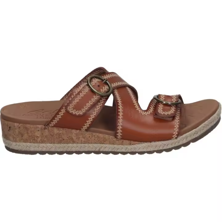 SKECHERS I Sandalias Destalonadas Skechers Breezie Spring Is Calling para Mujer – Sandalia Casual en Color Marrón Cuero – Sandalias con Ajuste de Hebilla – Estilo Casual – Cómodas y de Alta Calidad – Modelo 119504-LUG - 1