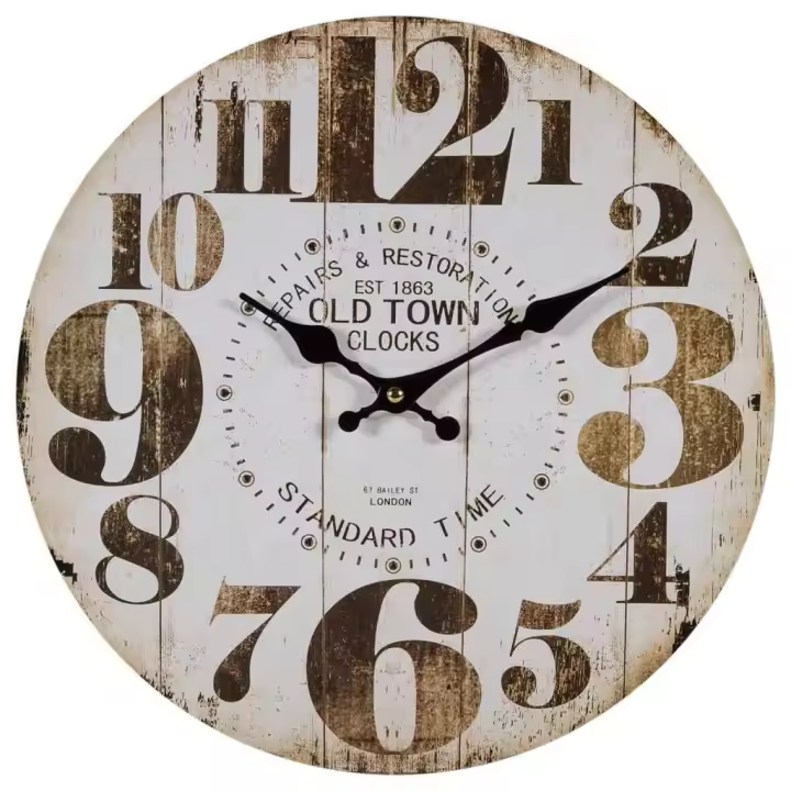 WANDERLUST DECO Reloj de Pared Blanco de Madera con Diseño Moderno para Decoración del Hogar - 1