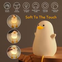 Lámpara Nocturna De Silicona En Forma De Pato LED Recargable Por USB Para Decoración De Habitación De Niños Con Interruptor Táctil Regalo De Cumpleaños - details 2