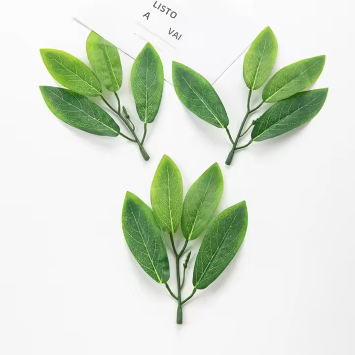 50Pcs Hojas De Seda 4Leaf Plantas Falsas Para Bodas Fiesta Navidad Decoración De Hogar Cumpleaños Fotografía Props Artesanías - 1