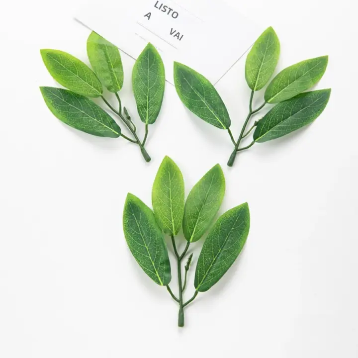 50Pcs Hojas De Seda 4Leaf Plantas Falsas Para Bodas Fiesta Navidad Decoración De Hogar Cumpleaños Fotografía Props Artesanías - 1