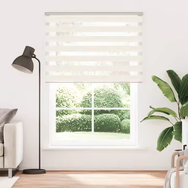 Estor cebra beige mármol tejido ancho 150,9 cm poliéster - 1