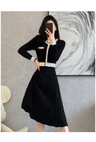 Vestido De Punto Largo Con Cuello Redondo Y Bolsillos Estilizado Alto A-line Para Mujer Vestido De Suéter De Otoño E Invierno Nuevo 2024 - details 3
