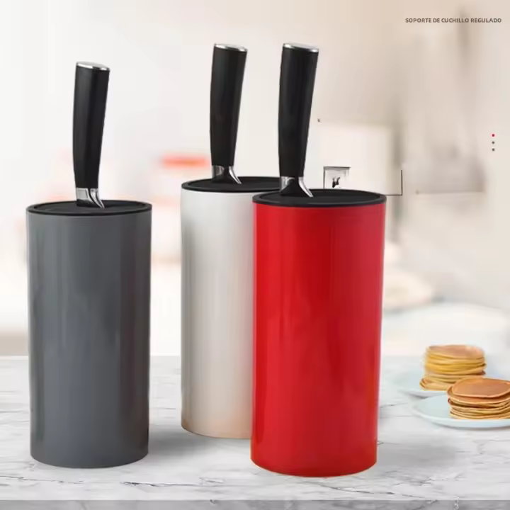 Porta Cuchillos De Cocina Ecológico Plástico Bloque De Almacenamiento Redondo Para Cuchillos De Cerámica Accesorios De Cocina - 1