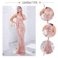 Vestido De Noche Elegante Romagic Con Hombros Descubiertos Y Diamantes Blanco Vestido De Fiesta Para Mujer Vestido De Premio Sin Mangas Largo Para Bodas Y Eventos Formales - details 1