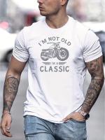 Camiseta De Algodón Puro 100% Para Hombre Verano Estampado Creativo Motocicleta Casual Suelta Oversized Cuello Redondo Manga Corta - details 3