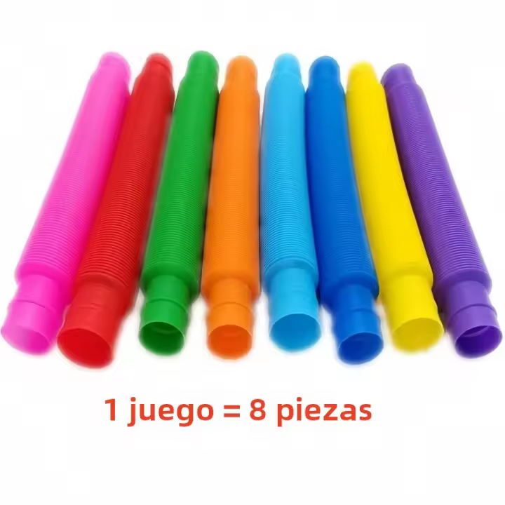 Juego De 3/24 Tubos Telescopios Flexibles De Plástico Colorido Para Niños Y Adultos Juguetes De Descomposición Para Aliviar El Estrés - 1