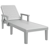 vidaXL Tumbona ajustable en 4 alturas polipropileno 155,5x57x28 cm Negro, Gris, Sillas de Exterior Ideal para jardín, playa, piscina, terraza Tumbona Piscina Tumbonas Playa Tumbonas Jardín Exterior - details 1
