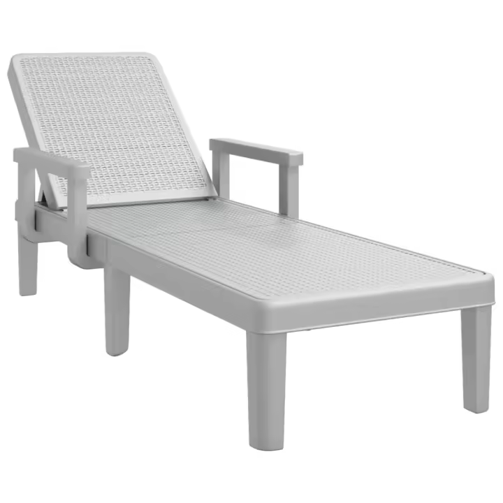 vidaXL Tumbona ajustable en 4 alturas polipropileno 155,5x57x28 cm Negro, Gris, Sillas de Exterior Ideal para jardín, playa, piscina, terraza Tumbona Piscina Tumbonas Playa Tumbonas Jardín Exterior - 1