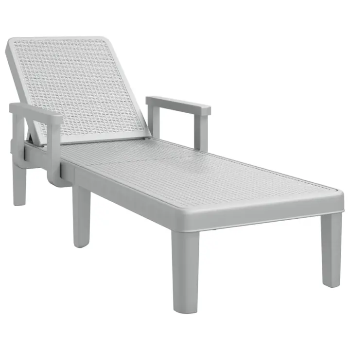 vidaXL Tumbona ajustable en 4 alturas polipropileno 155,5x57x28 cm Negro, Gris, Sillas de Exterior Ideal para jardín, playa, piscina, terraza Tumbona Piscina Tumbonas Playa Tumbonas Jardín Exterior - 1