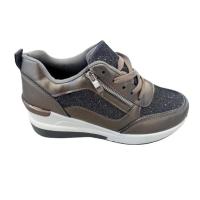 Deportiva con cuña con suela de goma adorno cremallera ajustable con cordones modelo 7009 - details 0
