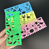 Juego De 4 Piezas De Regla Multifuncional Llenable Para Dibujar Y Diseñar Herramienta DIY Para Diario Plantilla De Escuela Suministros Para Estudiantes Niños - details 4