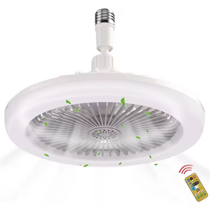 Luz de ventilador de techo E27, Luz de ventilador Instalación fácil con temporizador, Techo Transparent Ventiladores de techo con Luces, Luz de ventilador inteligente, 2 en 1 Diseño de control remoto - 1