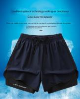 Shorts Deportivos De Verano Para Hombres Y Mujeres Doble Pieza Secado Rápido Tres Puntos Entrenamiento Fitness Estilo Americano - details 1