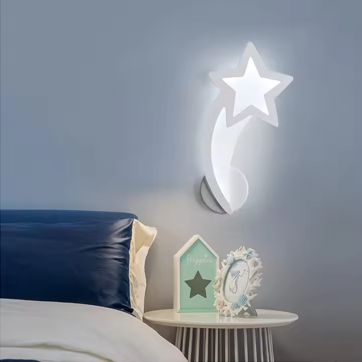 10W LED Wall Lamp, Indoor Meteor Wall Sconce, Acrylic Wall Lights for Hallway Bedroom Staircase, 6000K Cool White Light - 1