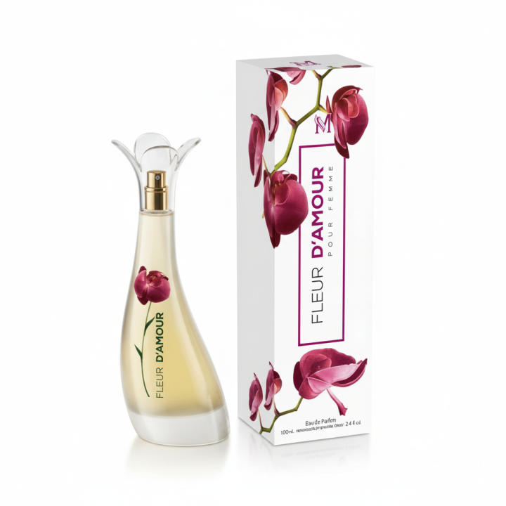 Perfume femenino Fleur d’Amour Pour Femme Eau de Parfum, fragancia suave y elegante con un estilo delicado y femenino, pensada para el uso diario o momentos especiales. Presentado en frasco original con estuche. 🚚 Envíos a España 24/48 horas.
