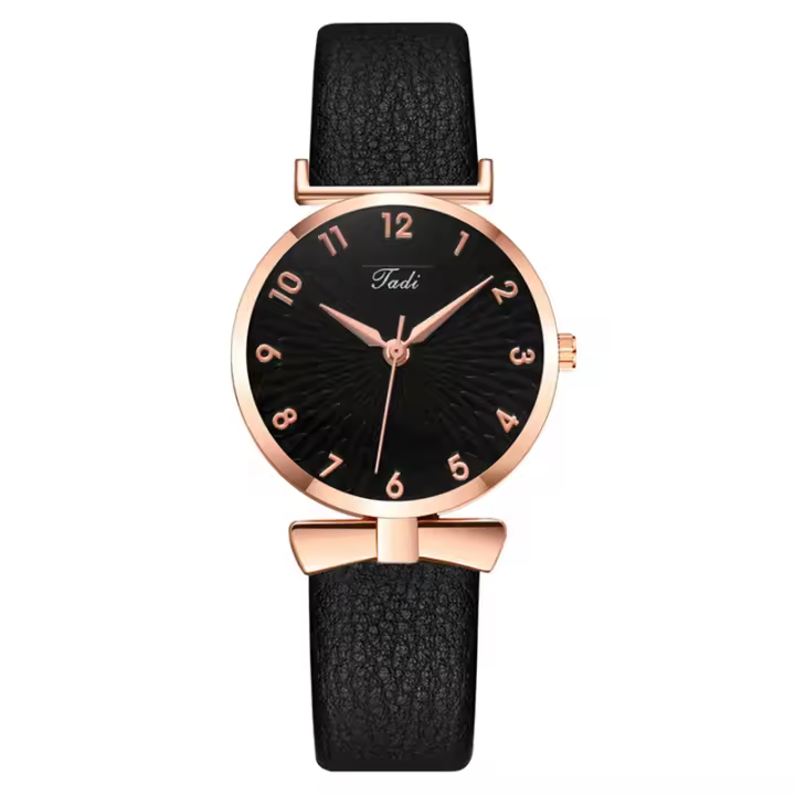 Reloj Mujer con Lazo y Números - Correa de Cuero Floral - Edición Limitada Primaveral - 1