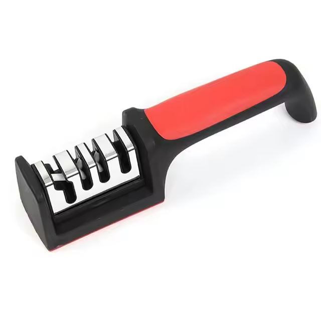  Afilador De Cuchillos Multifuncional De Mano De 4 Segmentos Para Cocina Con Piedra De Afilar Negra Sharpening Stone Afilador Rápido De Acero Inoxidable - 1