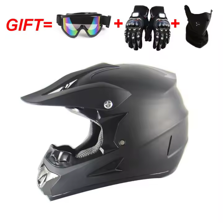 Casco Bicicleta Adulto Montaña,Casco De Descenso para Jóvenes Adultos Regalos Gafas Máscara Guantes BMX MTB ATV Bicicleta Carrera Integral Integral Casco - 1