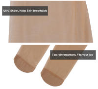 BONAS 6pcs/set Medias De Nylon Talla Grande 15D Cadera T Crotch Color Sólido Sin Costuras Alta Elasticidad Para Mujer - details 10