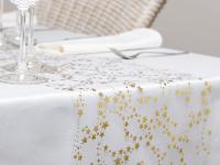 Mantel Runner Metálico Dorado Estrellado De Organza Para Decoración De Fiesta Navideña Y Tiempo De Adviento Material 100% Poliéster - details 0