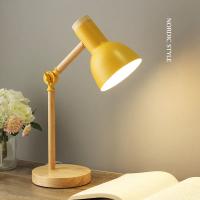 Lámpara De Mesa De Madera Creativa LED E27 Luz De Escritorio Protección Ocular Para Lectura Y Dormitorio Iluminación De Hogar - details 5
